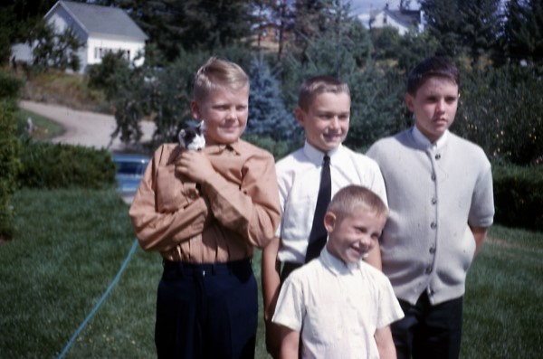 Scott McDougall and Dave Younkin in their little league uniforms